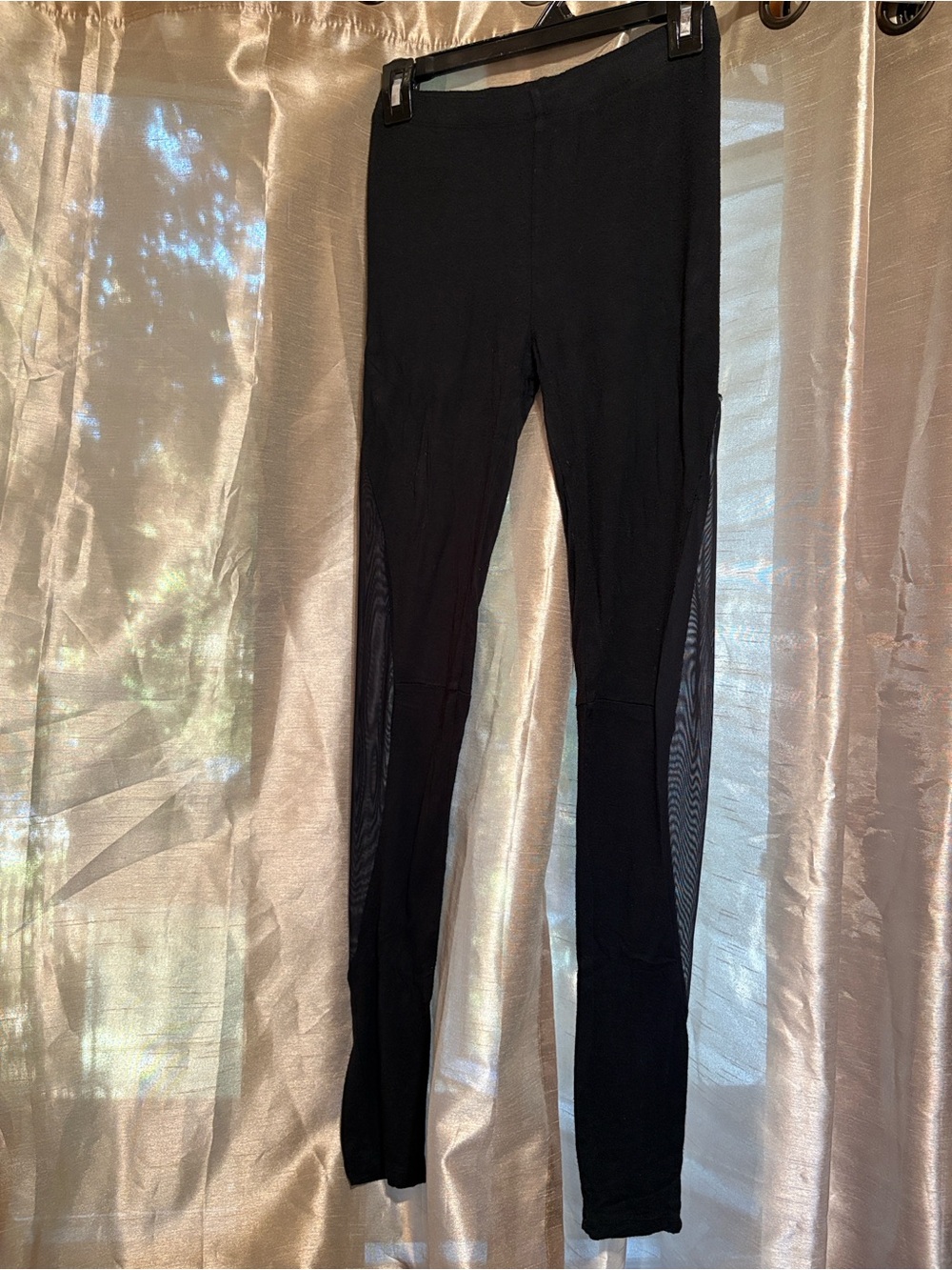 Black Leggings with Side Mesh Panels